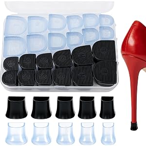 Louetw 24 Pcs 5 Sizes U-Shape Heel Caps for High Heels