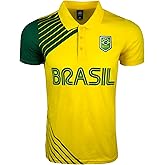 Just 4 Kicks Boy's Brasil Short Sleeve Shirt, Brazil Active Performance Shirts