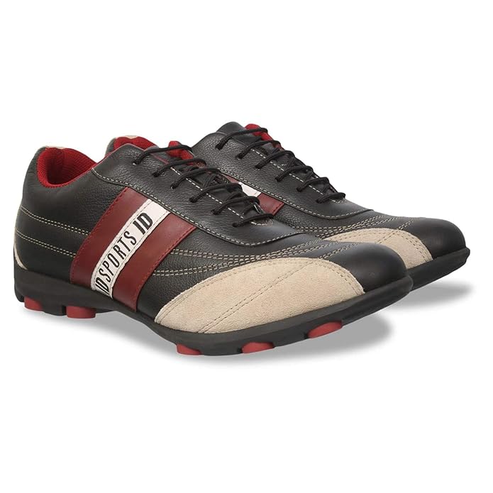 Buy ID Men's Genuine Leather Casual Shoes (Black) at Amazon.in