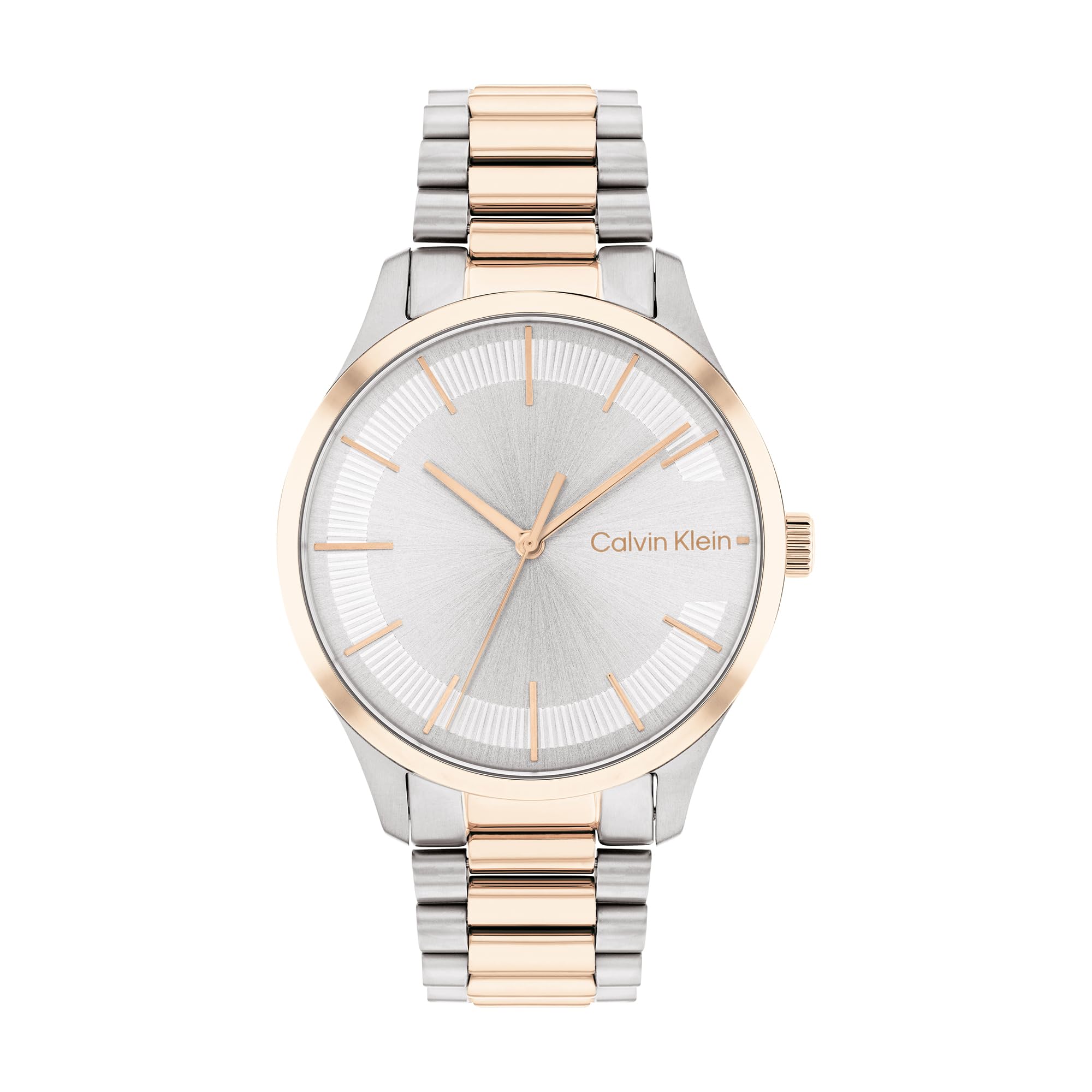 Calvin Klein Analogue Quartz Watch for Men and Women Iconic Bracelet - 35MM Collection with Two-Tone Stainless Steel Bracelet - 25200044