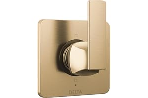 Delta Faucet Velum Gold 6-Setting Diverter Trim Kit, Diverter Valve Kit, Gold Shower Diverter, Champagne Bronze T11937-CZ (Valve Not Included)