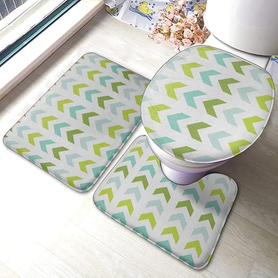 RedBeans - Juego de 3 alfombrillas de baño antideslizantes de franela