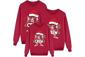 Family Christmas Matching Sweatshirt Ugly Crewneck Print Xmas Holiday Pullover Tops Funny Casual Comfy 2025 Outfits