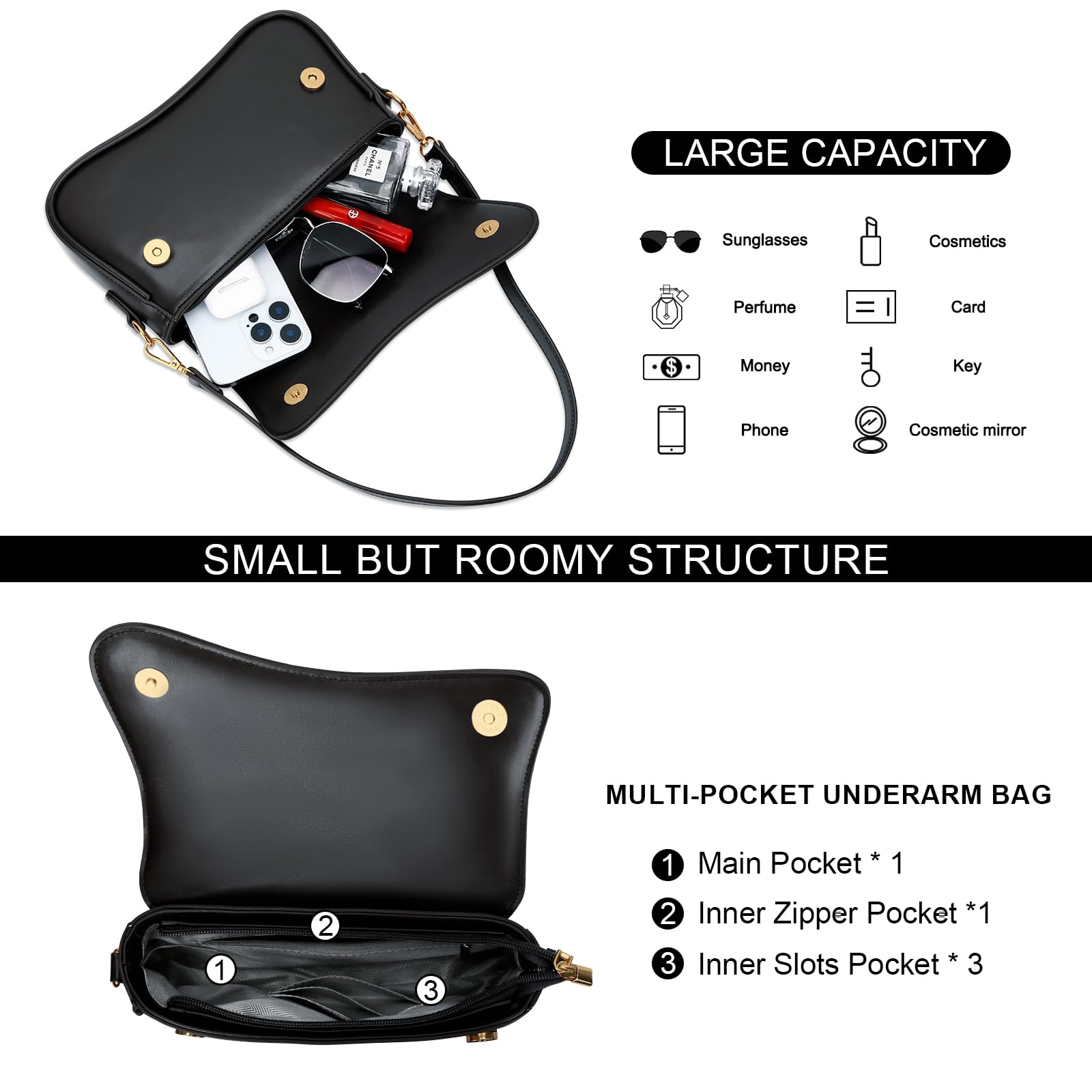 KKXIU Shoulder Bag for Women Small Clutch Purses Cute Hobo Handbag Trendy Underarm Bag