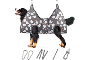 ATESON Dog Grooming Hammock for XXL Large Dogs with Nail Clippers/Nail Trimmers, Dog Grooming Harness for Nail Trimming, Pet Grooming Sling Helper