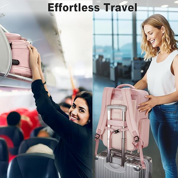 TAYGEER VACUUM BACKPACK, EXPANDABLE VACUUM SEAL CARRY ON BACKPACK WITH RAIN COVER, 17” LAPTOP COMPRESSION BACKPACKS TRAVEL WITH SHOE COMPARTMENT, TSA APPROVED PERSONAL ITEM COMPRESSION BACK PACK,PINK