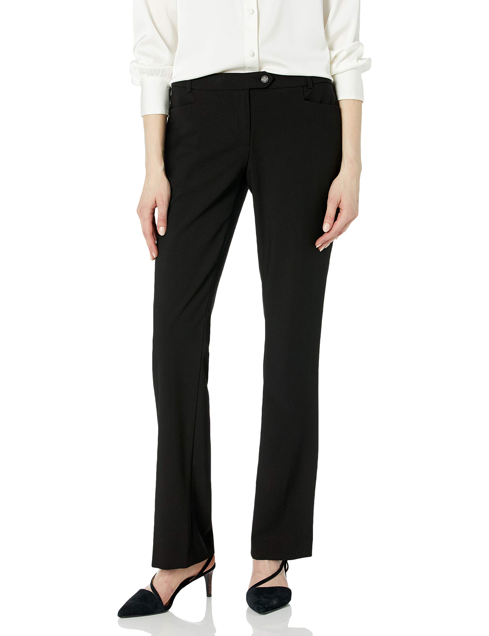 Photo 1 of Calvin Klein Women's Classic Fit Straight Leg Lux Suit Pant, Black, 6