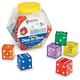 Learning Resources Jumbo Dice in Dice | Classroom Jumbo Math Exercise Set, Kids Classroom Math Learning Exercise, Colorful Kids Game, Large Colorful Set for Playing