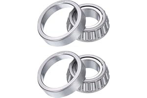 uxcell 2pcs 30205 Tapered Roller Bearing Cone and Cup, 25mm Bore x 52mm OD x 16.25mm Thick, Chrome Steel Taper Bearing Set, A