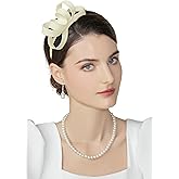 BABEYOND Fascinator Headband for Women - Tea Party Kentucky Bow Headband Derby Bridal Wedding Daily Headpiece with Hair Clip
