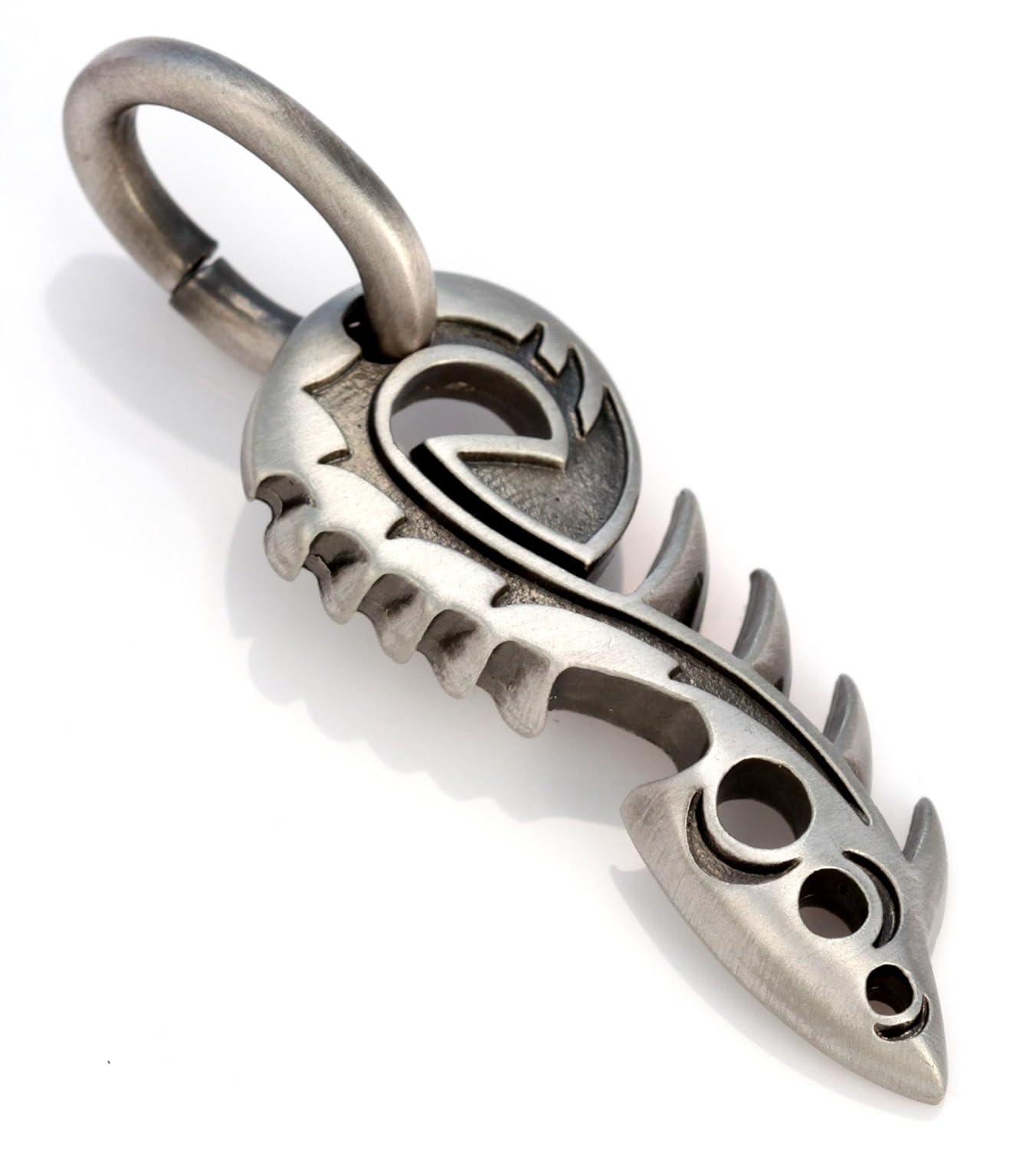 Bico Shark Fern Pendant (E159) - new beginnings - Satin Silver Finished Signature Design