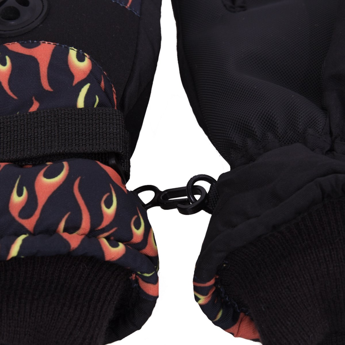 WILD SNOW Kids Children\'s Ski Gloves Winter Waterproof Windproof Glove size S (Black1)