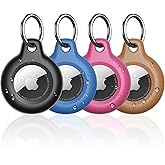 Supfine Waterproof Airtag Holder,4 Pack Air Tag Keychain,Full Body Protective Tracker Case with Loop Key Ring for Apple Tags,IPX8 Airtags Cover for Wallet,Luggage,Cat,Dog,Pets,for Item Finder