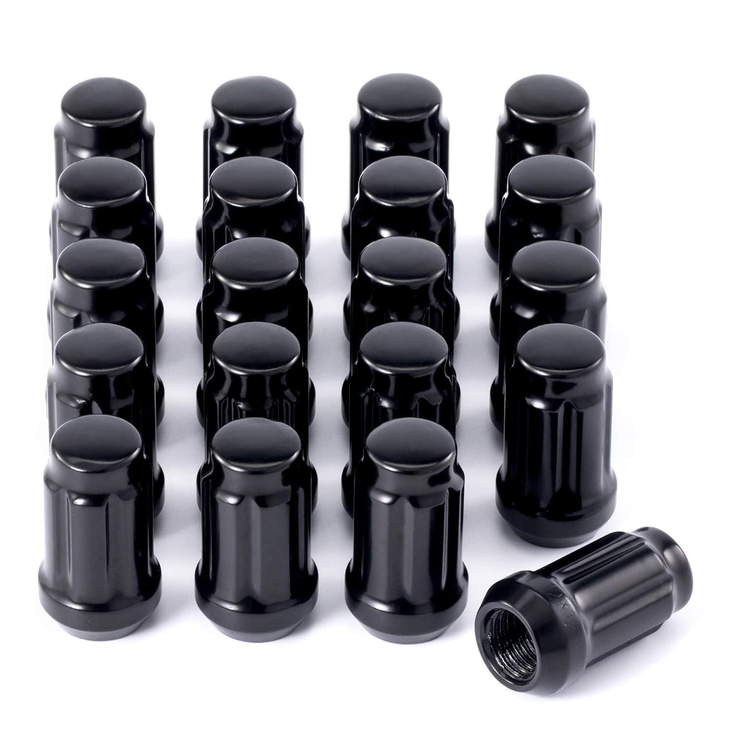 Amazon Com M12x1 5 Spline Lug Nuts With Cone Seat Blackened Wheel Lug Nuts Compatible With Cadillac Chevrolet Cruze Malibu Ford Fusion Gmc Honda Accord Hyundai More Set Of 20 Industrial Scientific