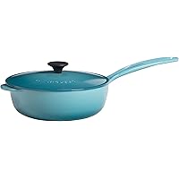 Le Creuset Enameled Cast-Iron 2-1/4-Quart Saucier Pan, Caribbean