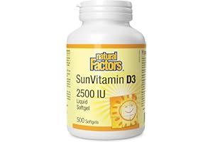 Natural Factors SunVitamin D3 2500 IU, 500 Softgels, HIGH POTENCY, VALUE SIZE - 16+ Month Supply, Helps Prevent Vitamin D3 De