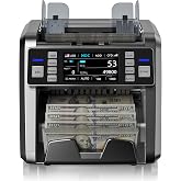 Aneken Mixed Denomination Money Counter with Counterfeit Detection, Touch Screen, and 2CIS/UV/MG/IR/DD/DBL/HLF/CHN, Value and Mixed Counting for Accurate Cash Counting, Gray