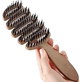 KINTEGOOD Boar Bristle Volume Brush, Root Lift Comb For Fine Thin Hair | Create Lasting Crown Lift, Ideal Teasing Tool for Flat Limp Hair, Achieve Natural Volumized Hairstyle, Lightweight Grip
