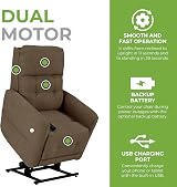 Fenetic Westminster Dual Motor Riser Recliner Chair Latte - USB, 25 Stone view 5
