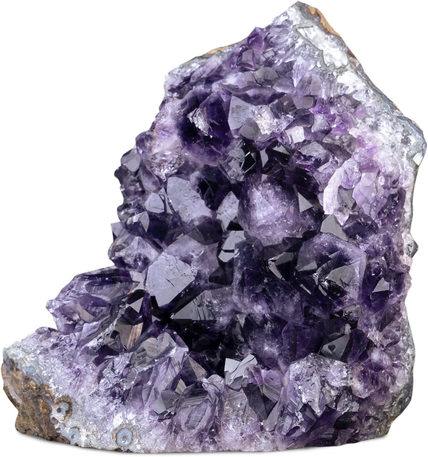 Indoor Fountains & Accessories - Crystal Allies Materials: All Natural Purple Amethyst Crystal Cluster Geode Healing Stone for Mediation and Reiki from Brazil - 4lb