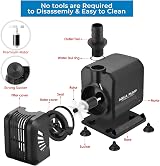 LIFERUN 40W Submersible Pond Pump 3000 L/H 2.8m Head 3 Nozzles 19/22/25mm view 3
