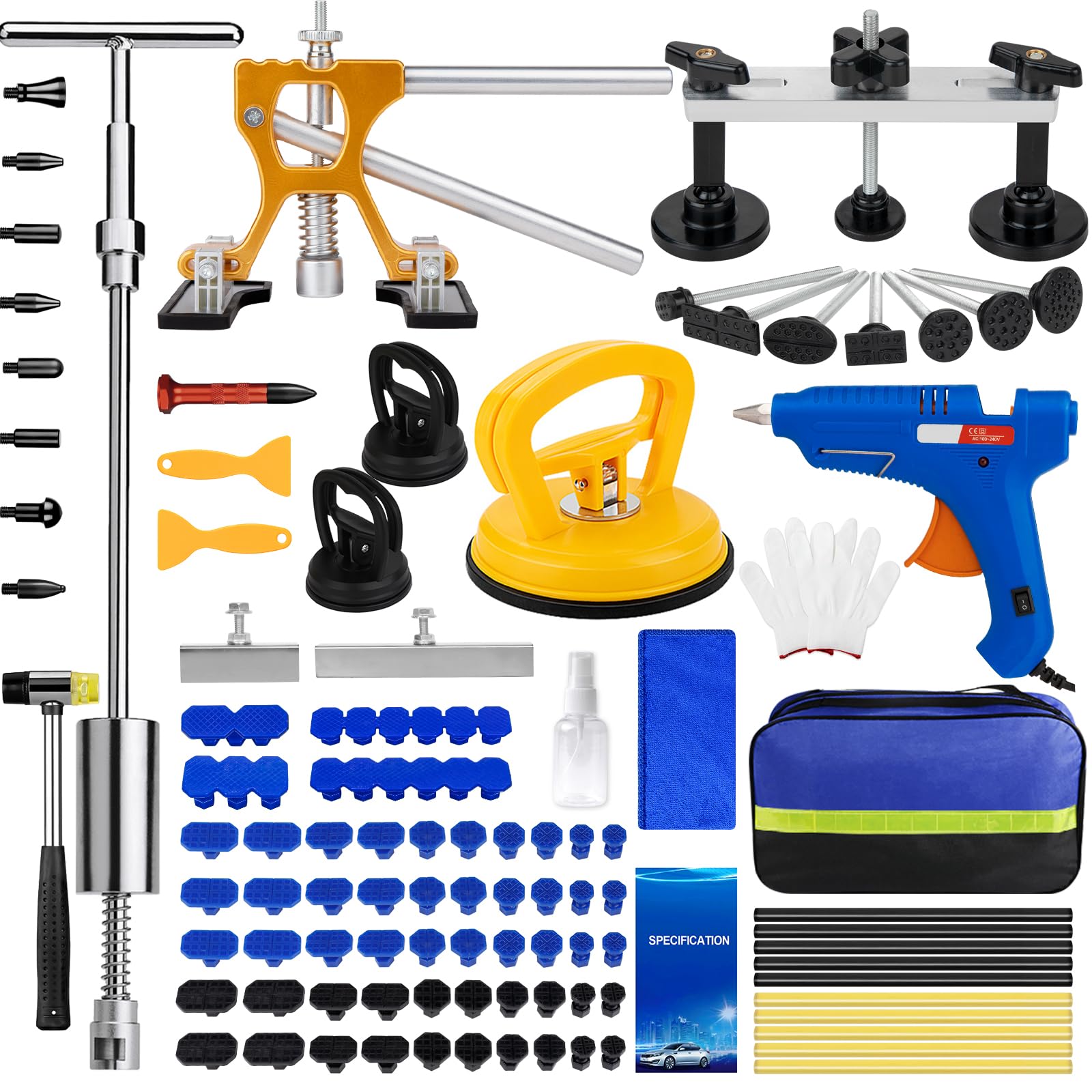 Dent Puller Hail Remover Kit, Professional Car Paintless Dent Removal ...