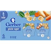 Gerber Toddler Ravioli Variety Pack Pick-Ups, 6 Pack | Toddler ravioli pick-ups; spinach cheese and chicken carrot ravioli; baby led feeding; 6 pack