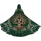 Zntuv Halloween Hooded Cloak For Men Women Robe Cape With Hood Medieval Cosplay Wizard Witch Costumes