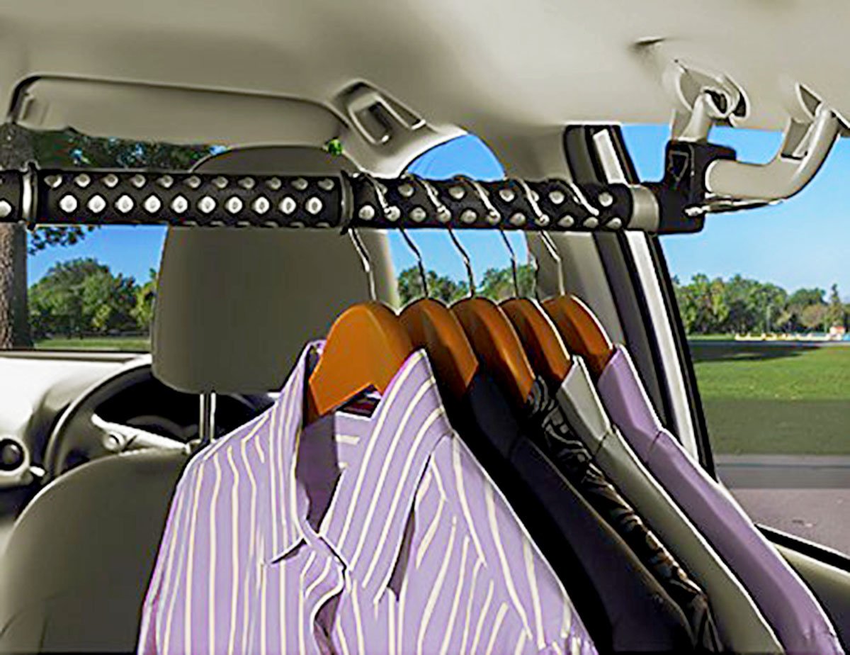 Zone Tech Expandable Car Clothes Hanger Clothing Rod Bar Garment Rack