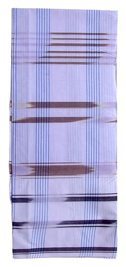 Men's Cotton Lungi (White)-Assorted Design