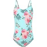 Girls One Piece Swimsuits Striped Rainbow Bathing Suit Swimwear