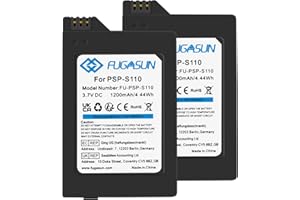 FUGASUN 2 pcs 1200 mAH PSP-S110 Battery PSP S110 Battery for Sony Playstation PSP2000 PSP2001 PSP2003 PSP2004 PSP3000 PSP3001 PSP3003 PSP3004 (2 pcs/Lot)