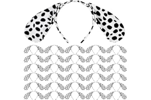 Adodotoe 30 Pcs Dalmatian Headbands Halloween Costume Dalmatian Costume Animal Ears Headbands for Birthday Christmas Cosplay Costume Party Favors
