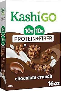 Kashi GO Protein Cereal, 10g Protein, 10g Fiber, Chocolate Crunch, 16oz Box (1 Box)
