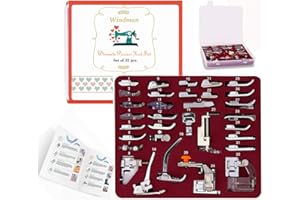 Windman 32Pcs Sewing Machine Presser Feet Set Include Instructions and Deluxe Package for Brother Singer Janome Babylock Low Shank Sewing Machine Use