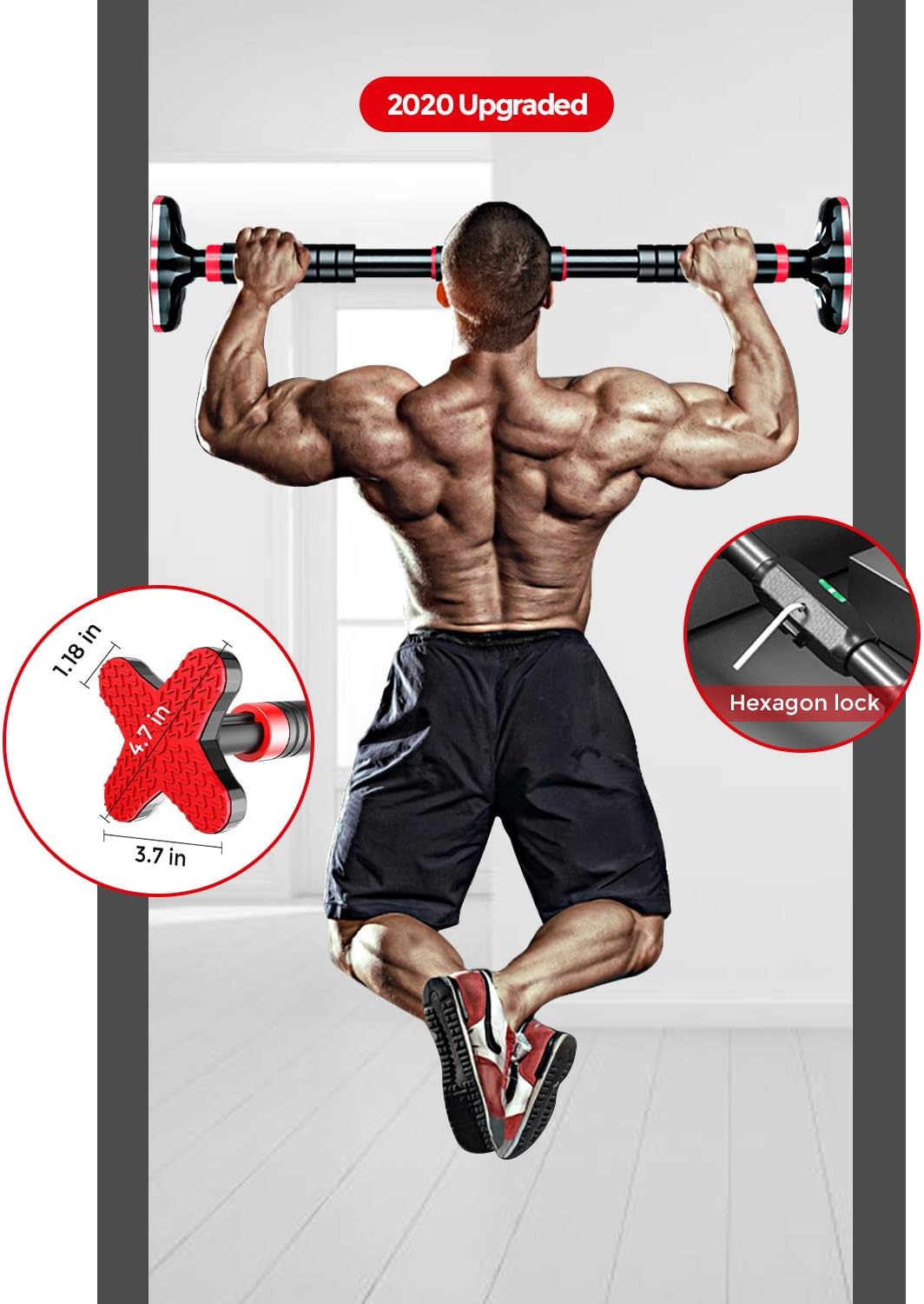 Chin Up Bar Home Fitness Workout Bar No Screw Installation