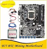 Lodokdre B75 Mining Motherboard LGA1155 12PCIE DDR3 G1610 CPU+Cable+Network view 4