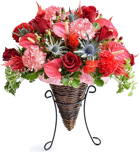 Amazon 花 誕生日 バレンタイン ギフト にも ギフト プレゼント ギフト 生花 フラワーアレンジ レッド 画像配信サービス付き 4 23 5 23発送は画像配信サービス休止 母の日 送別 にも フラワーアレンジメント オンライン通販