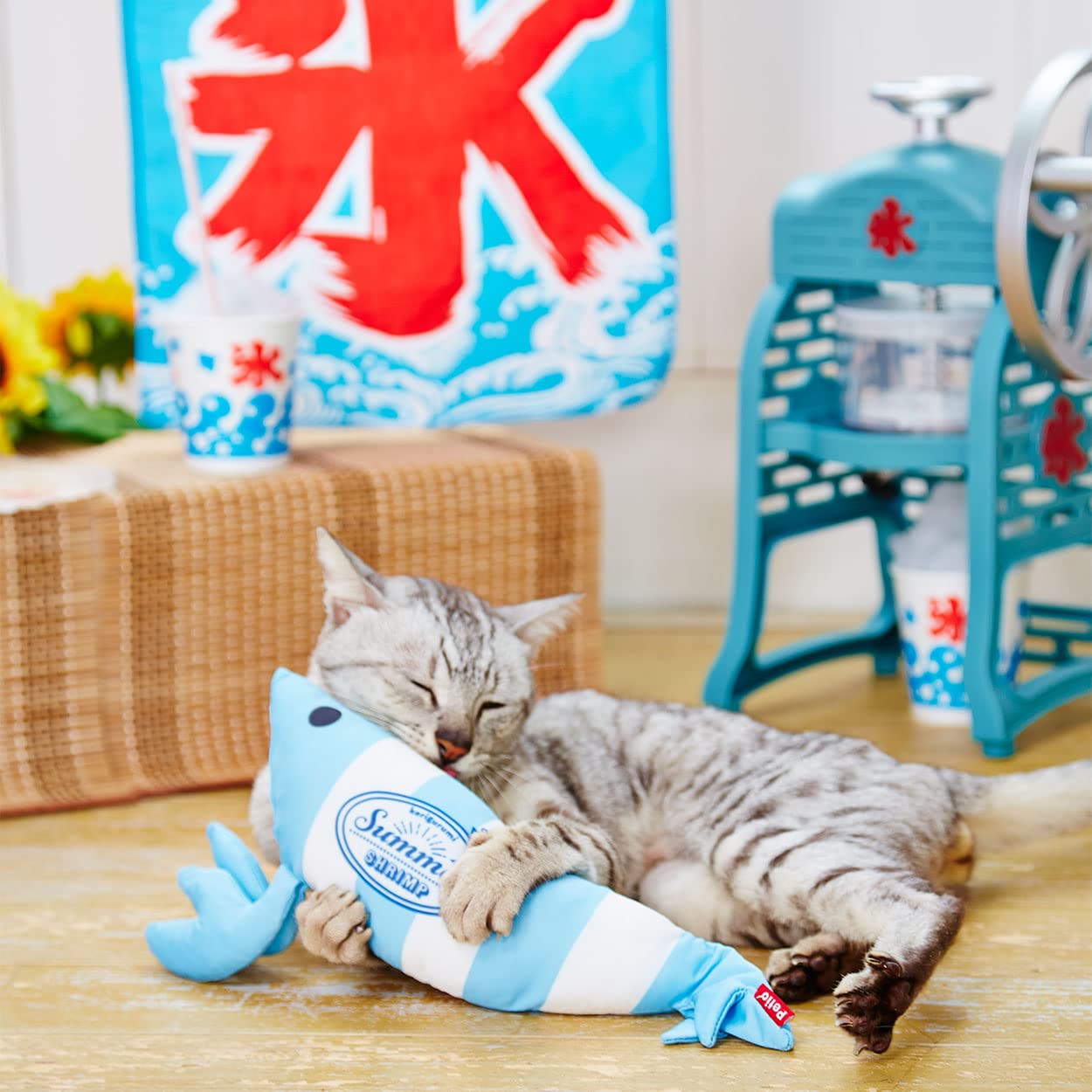 ペティオ (Petio) 猫用おもちゃ ひんやりけりぐるみＨＮＹ エビ ソーダ の商品画像