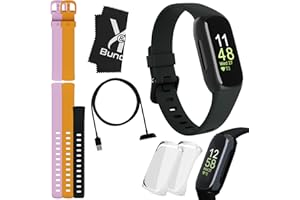 Y&R BUNDLES Fitbit Inspire 3 Fitness Tracker Bundle - Includes Fitbit Inspire 3 Watch, 2 Silicone Bands, 2 Screen Protectors, Cleaning Cloth & Charger - Fit Bit Fitness Monitor for Women & Men