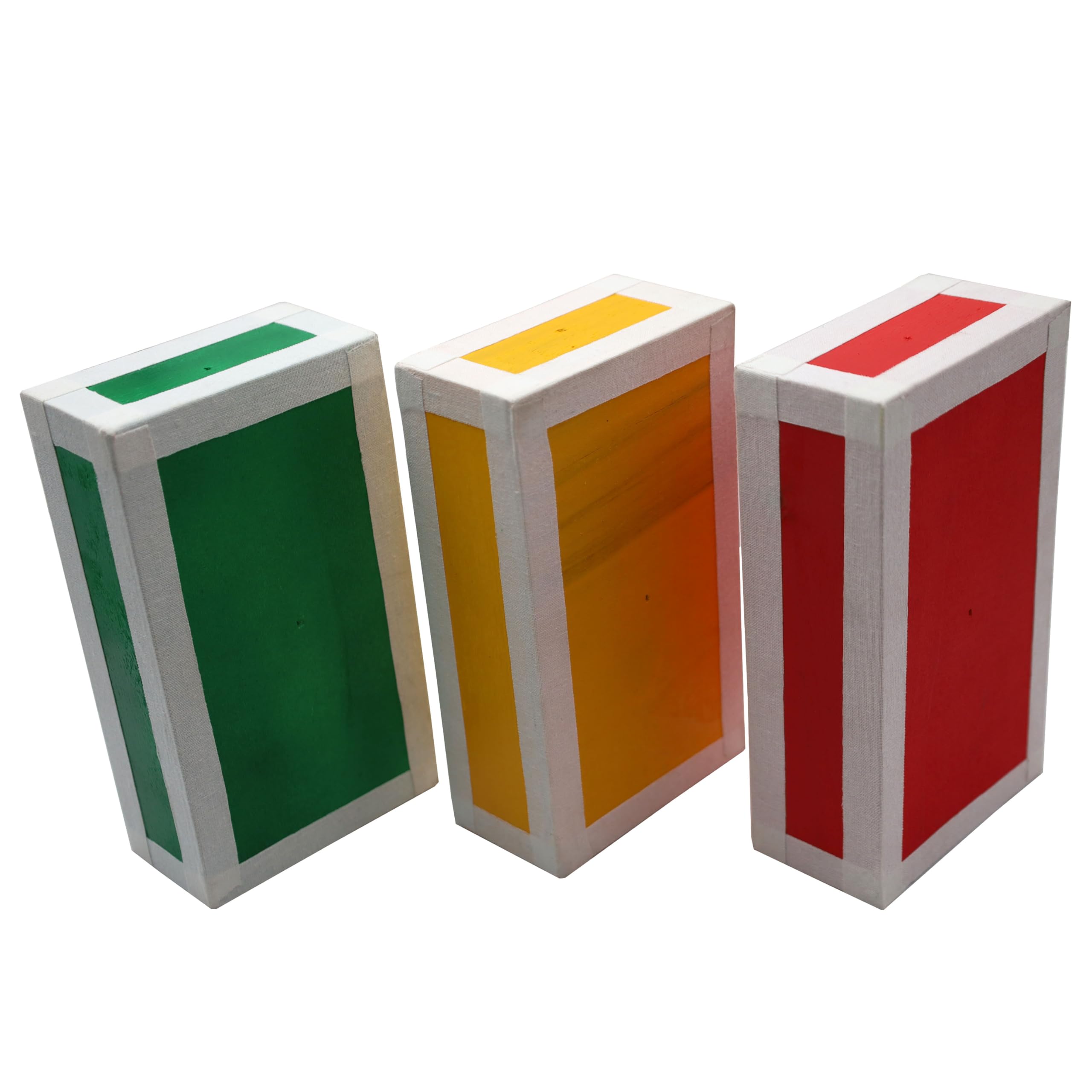 Juggling Wooden Cigar Box Set of 3 -Red/Yellow/Green