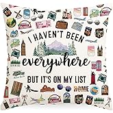Vacation Gifts for Travel Lovers Pillow Covers Pillow Case Travel Accessories Traveler Gift Throw Pillow Covers Decorative Pillowcase Cushion Cover with Car Couch Sofa Chair Bed Living Room 18x18 Inch