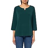 Calvin Klein Womens 3/4 Sleeve Hardware Detail Top
