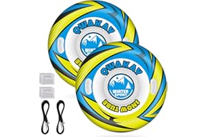 QWAKAY Snow Tube for Sledding Heavy Duty - Snow Sled for Kids and Adult - Large Inflatable Sleds Snow Tubes with Towable Rope - Inner Tube Snow Sledding for Winter Outdoor Sport Fun