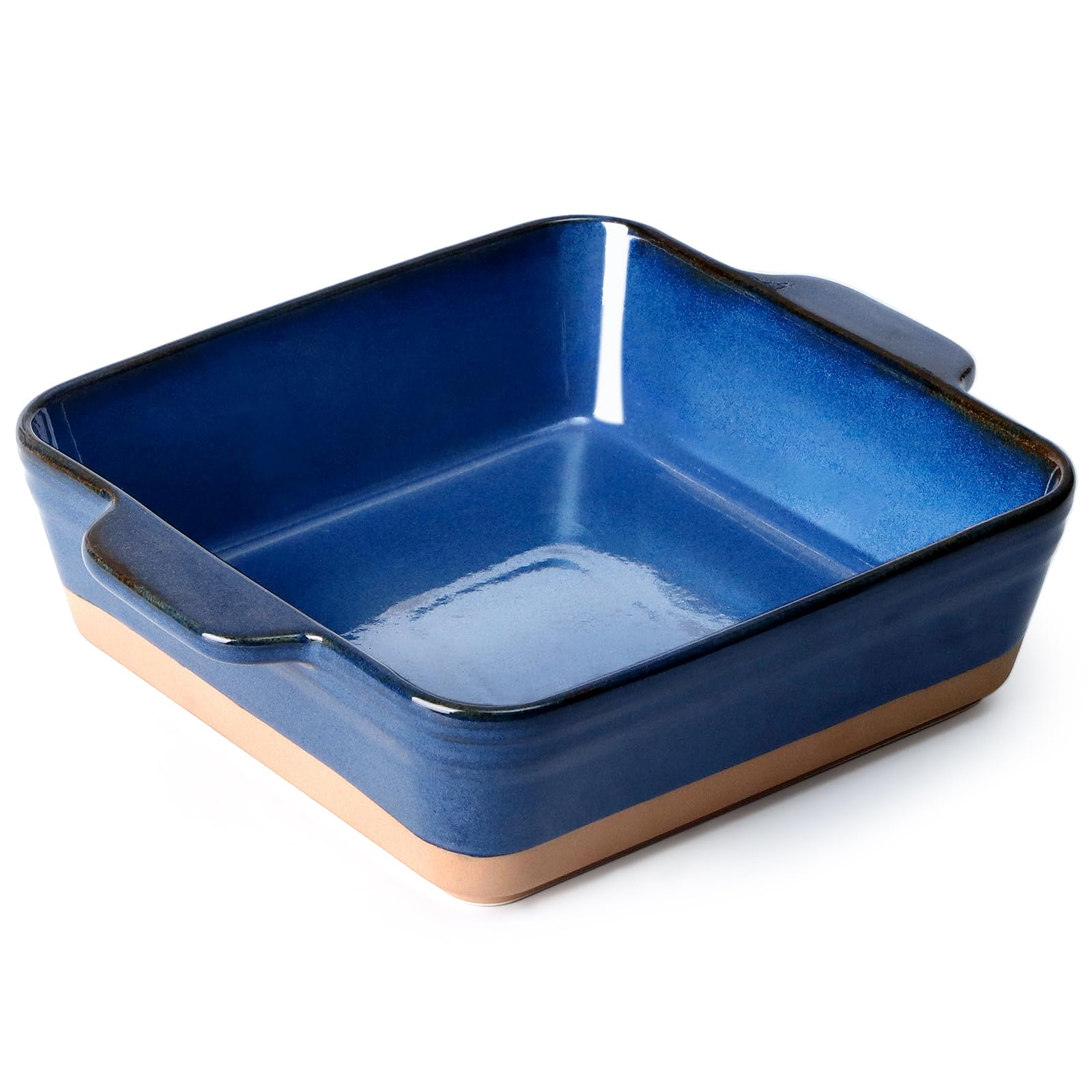 NUTRIUPS 2L Ceramic Square Baking Dish Oven Safe, 22cm Casserole Dish with Handles, Stoneware Square Oven Dishes, Bakeware, Porcelain Lasagna Pans