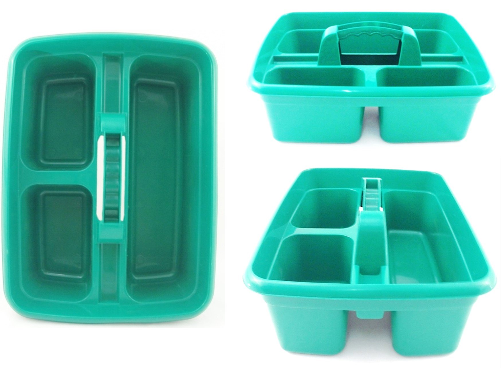 Green Plastic Cleaning Caddy Cleaners Carry All Basket Tote Tray