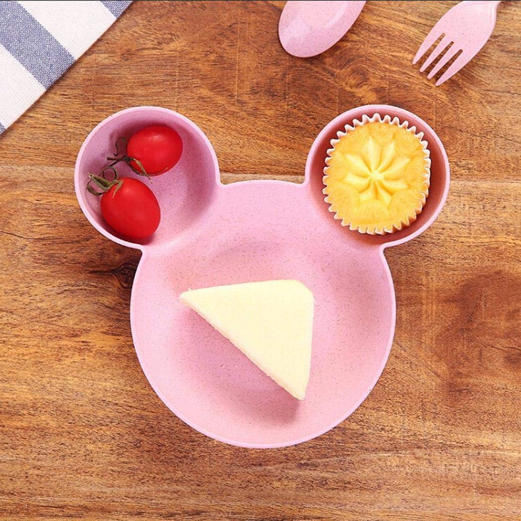 iuyem Kinder Nette Schüssel Sub Grid Geschirr Obstteller Cartoon Baby Boxen Pastaschüsseln