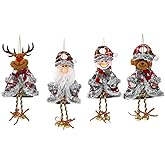 Christmas Tree Decoration Accessories Deer Santa Claus Pendants Snowman Bear Pendants for Xmas Hanging Ornaments Christmas Party Art Decor for Home Indoor Outside Winter Holiday Decor Supplies