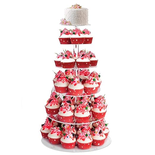BATHWA Etagere 6 stöckig Tortenständer Tortenetagere Cupcake Ständer Hochzeitstorte für Hochzeit Geburtstag Deko