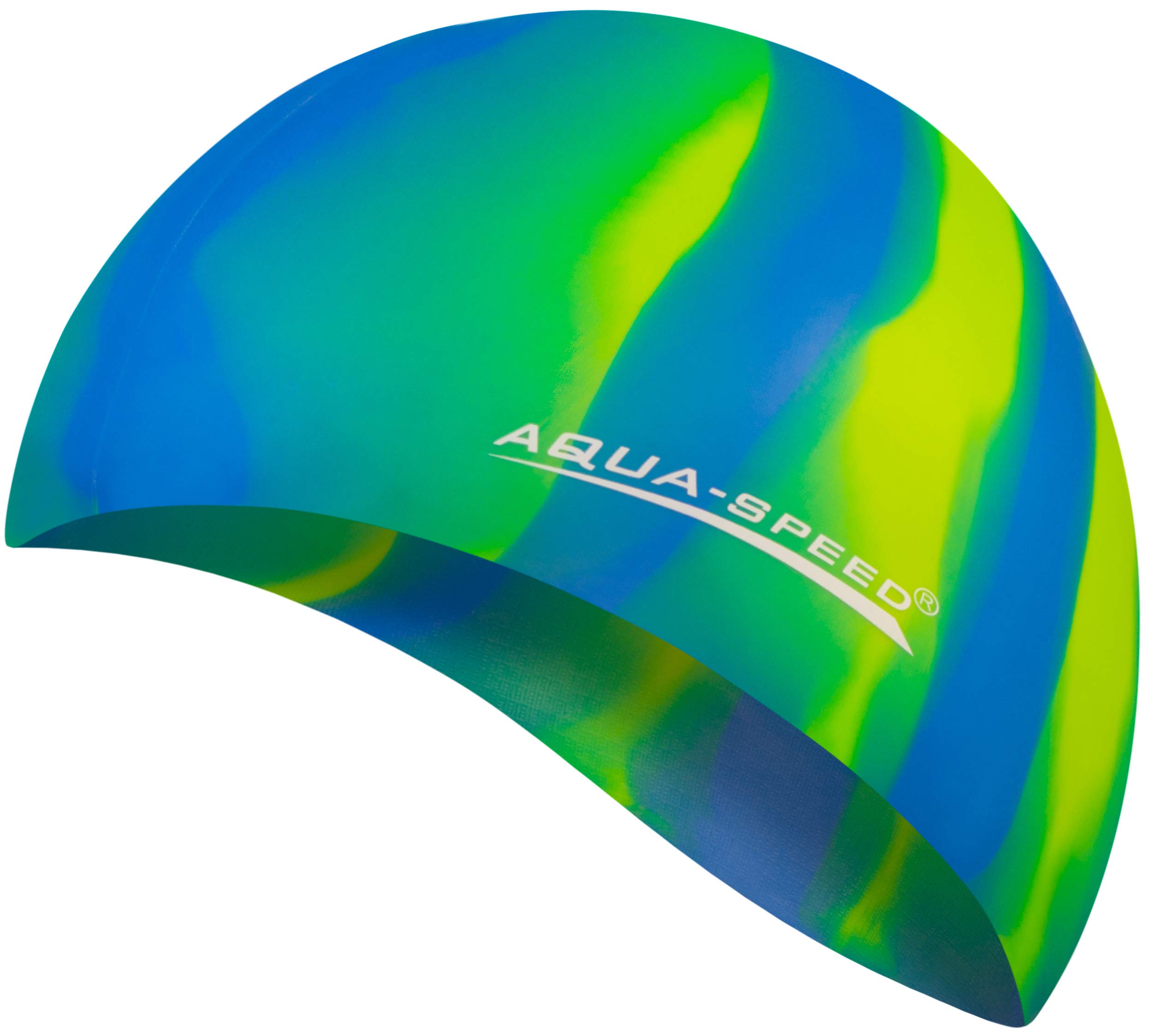 Aqua Speed BUNT Colourful swim cap + microfibre towel | adult | child | swimming cap | silicone | tearproof | waterproof | 15. colourful / 58